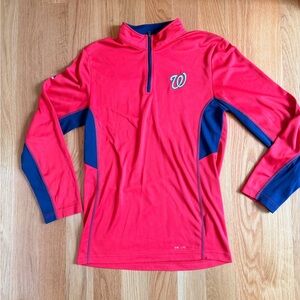Majestic Red and Navy 1/4 Zip Team Pullover